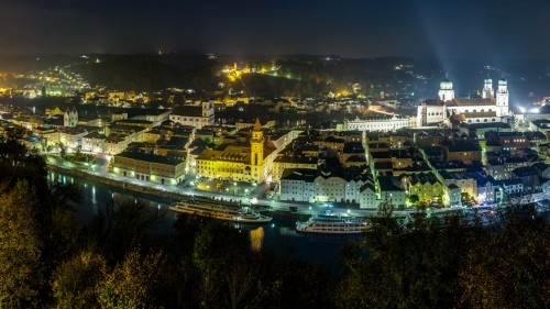 Blick vom Oberhaus auf Passau ende Oktober